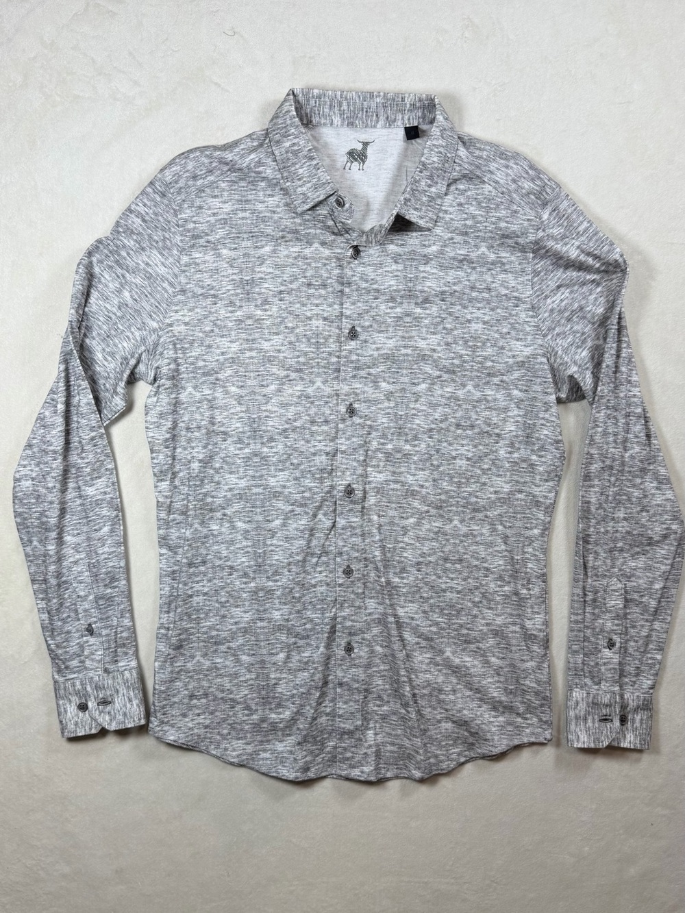 Men's Raffi 100% Cotton Gray Marled Long-Sleeve Button Shirt
